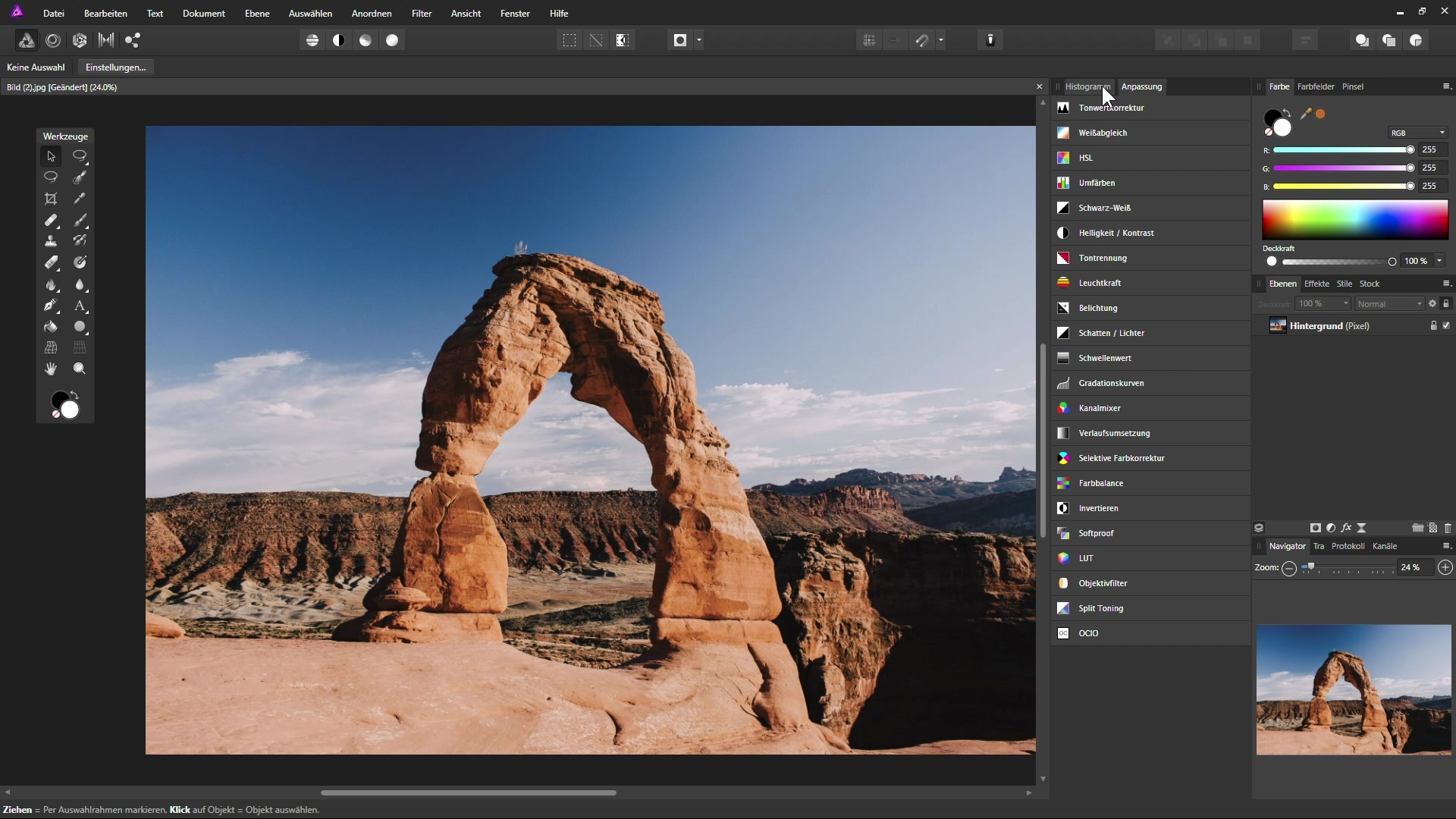 Affinity Photo interface